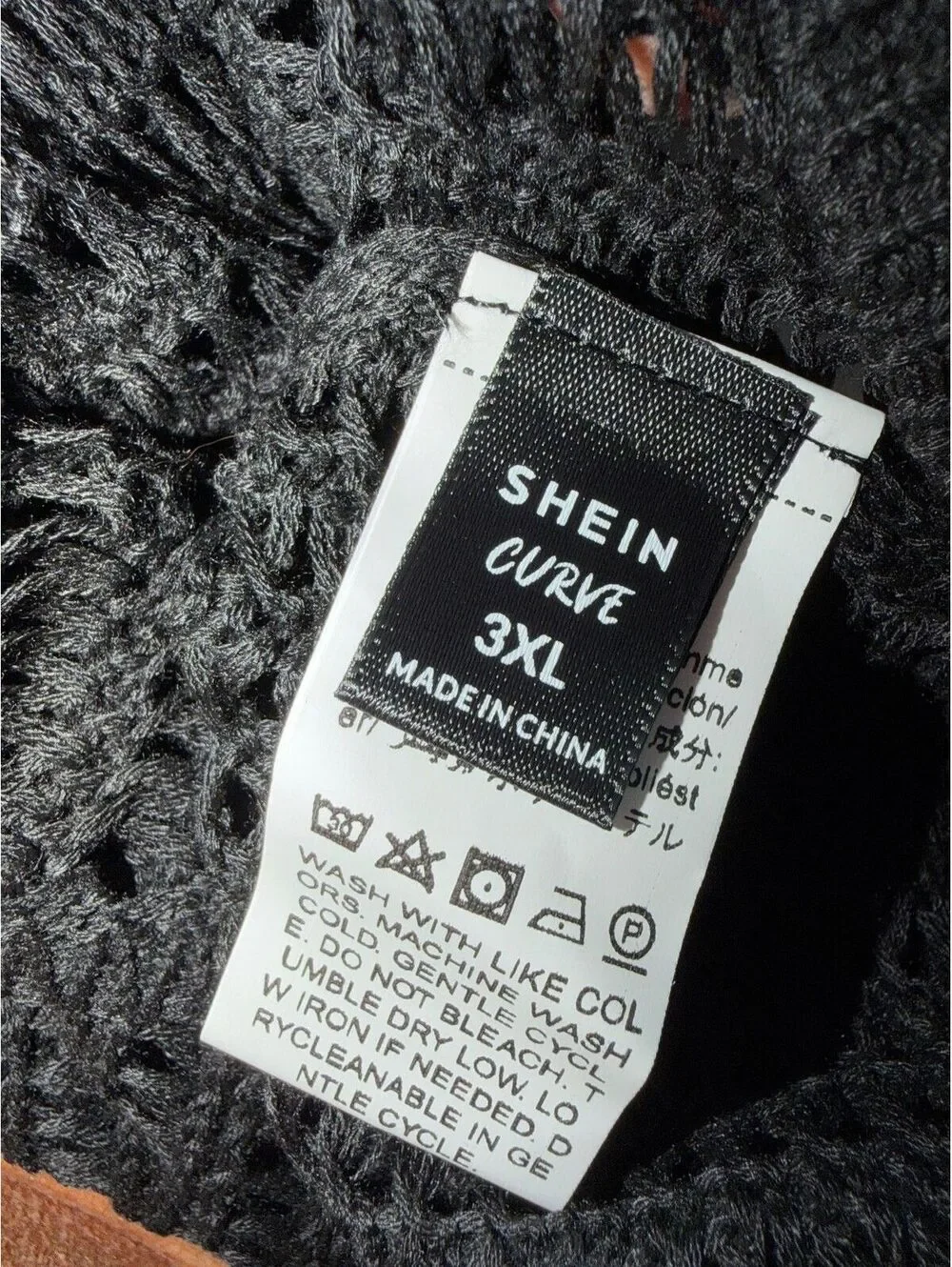 Womens Plus Size 3XL Black Knit Swim Cover Up or Knit See Through Tunic | SHEIN